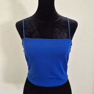 Mandee Royal Blue Spaghetti Strap Crop Top